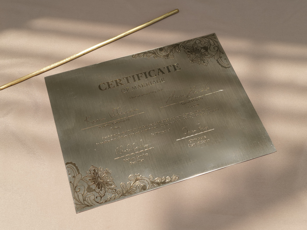 Bold Elegance – Stainless Steel Bold Corner Floral Plaque
