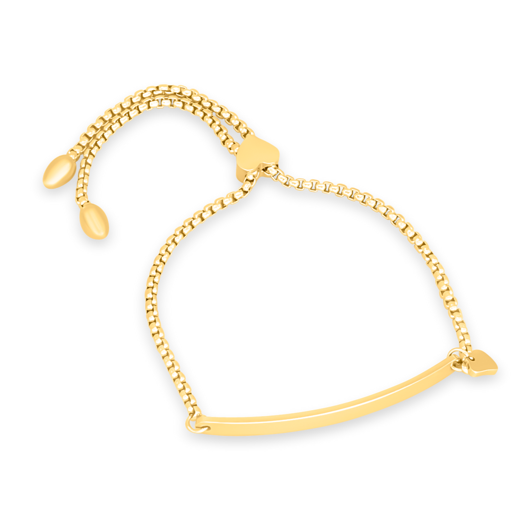 Custom engraved rope bracelet  gold top right view