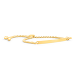 Load image into Gallery viewer, Custom engraved rope bracelet gold angled front right view
