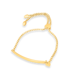 Load image into Gallery viewer, Custom engraved rope bracelet  gold top view angled
