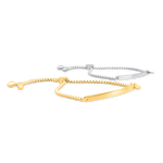 Load image into Gallery viewer, Custom engraved rope bracelet gold silver set angled vew right
