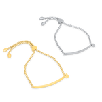 Load image into Gallery viewer, Custom engraved rope bracelet  gold silver top angled right
