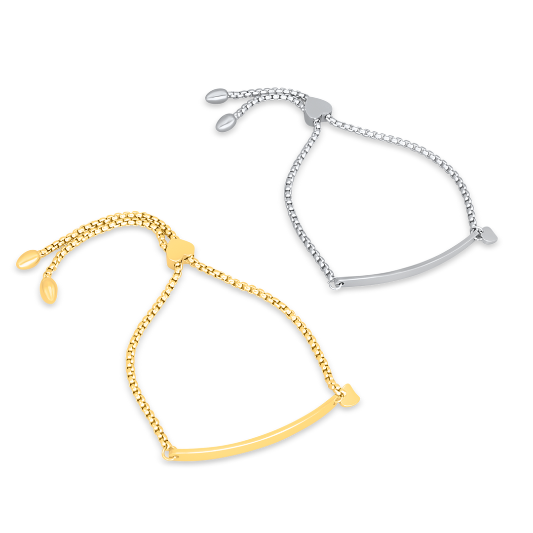 Custom engraved rope bracelet  gold silver top angled right
