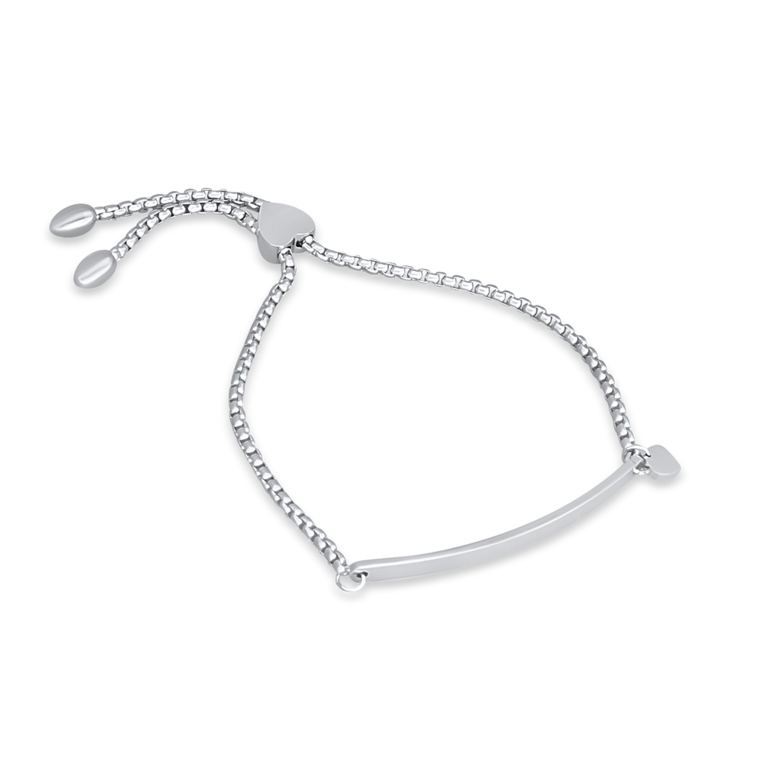 Custom engraved rope bracelet  silver angle right