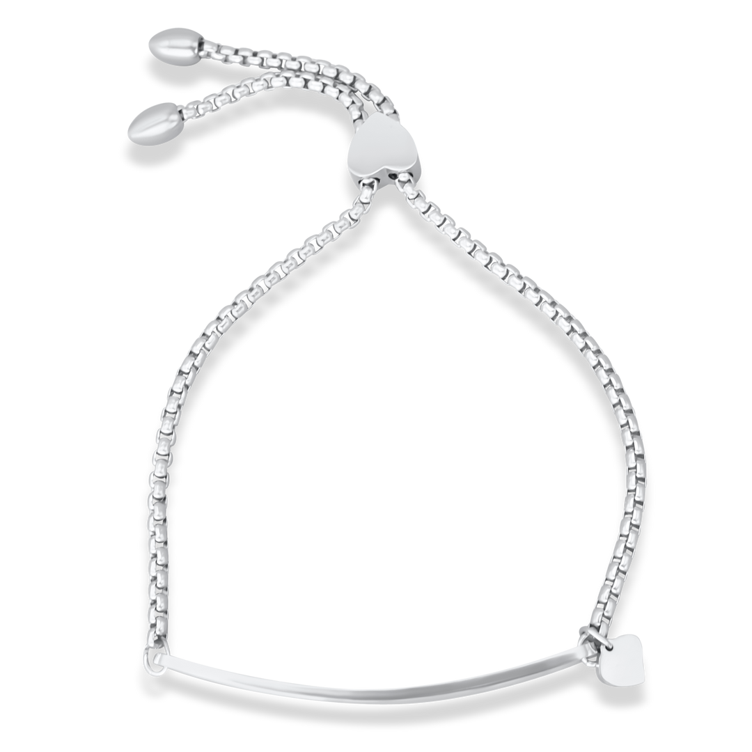 Custom engraved rope bracelet  silver top